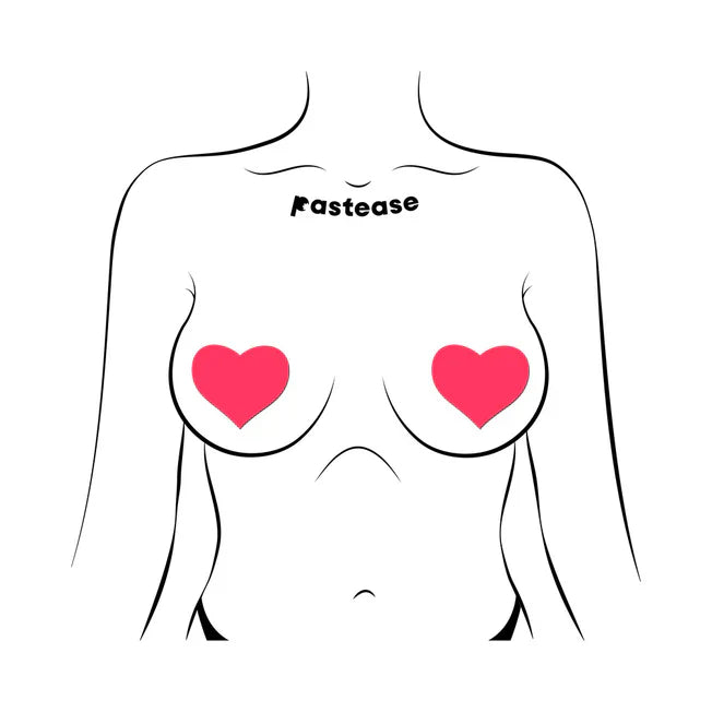 Neon Pink Glow In The Dark Heart Pasties - Tophatter Daily Deals