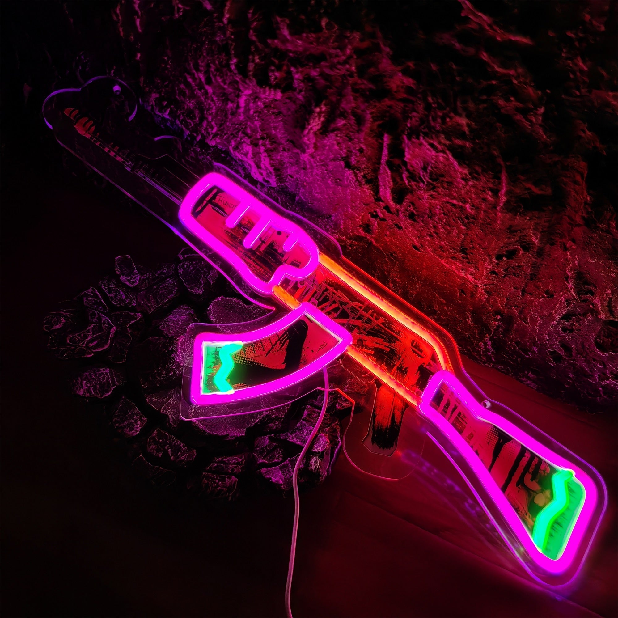 AK47 Neon Revolution 3D Colorful Neon Light Wall Decor - Tophatter Daily Deals