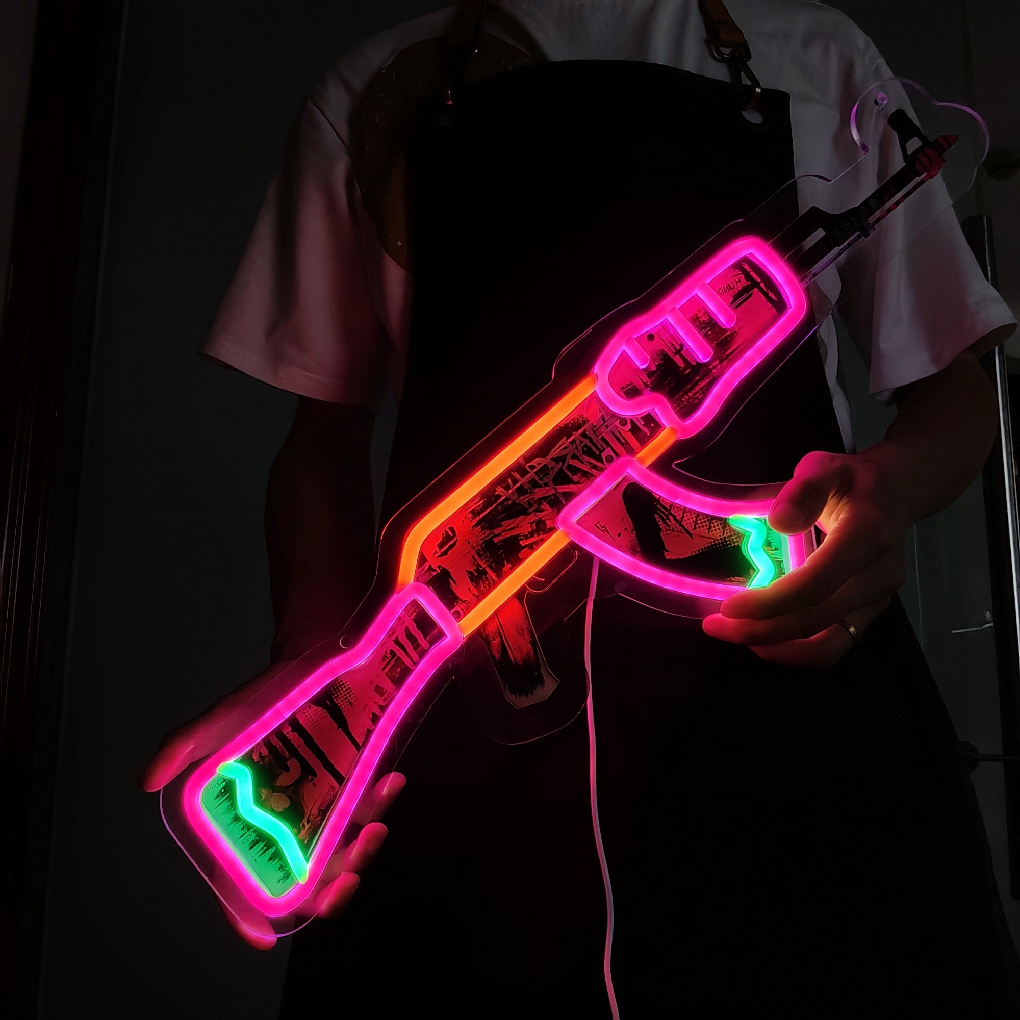 AK47 Neon Revolution 3D Colorful Neon Light Wall Decor - Tophatter Daily Deals
