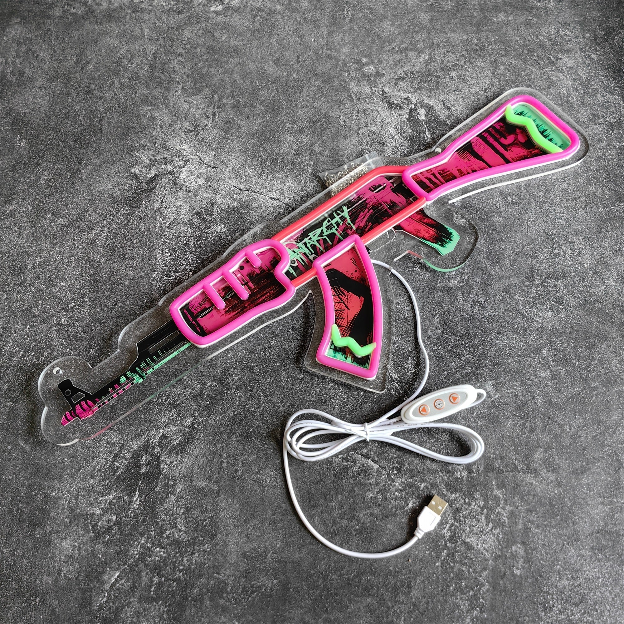 AK47 Neon Revolution 3D Colorful Neon Light Wall Decor - Tophatter Daily Deals