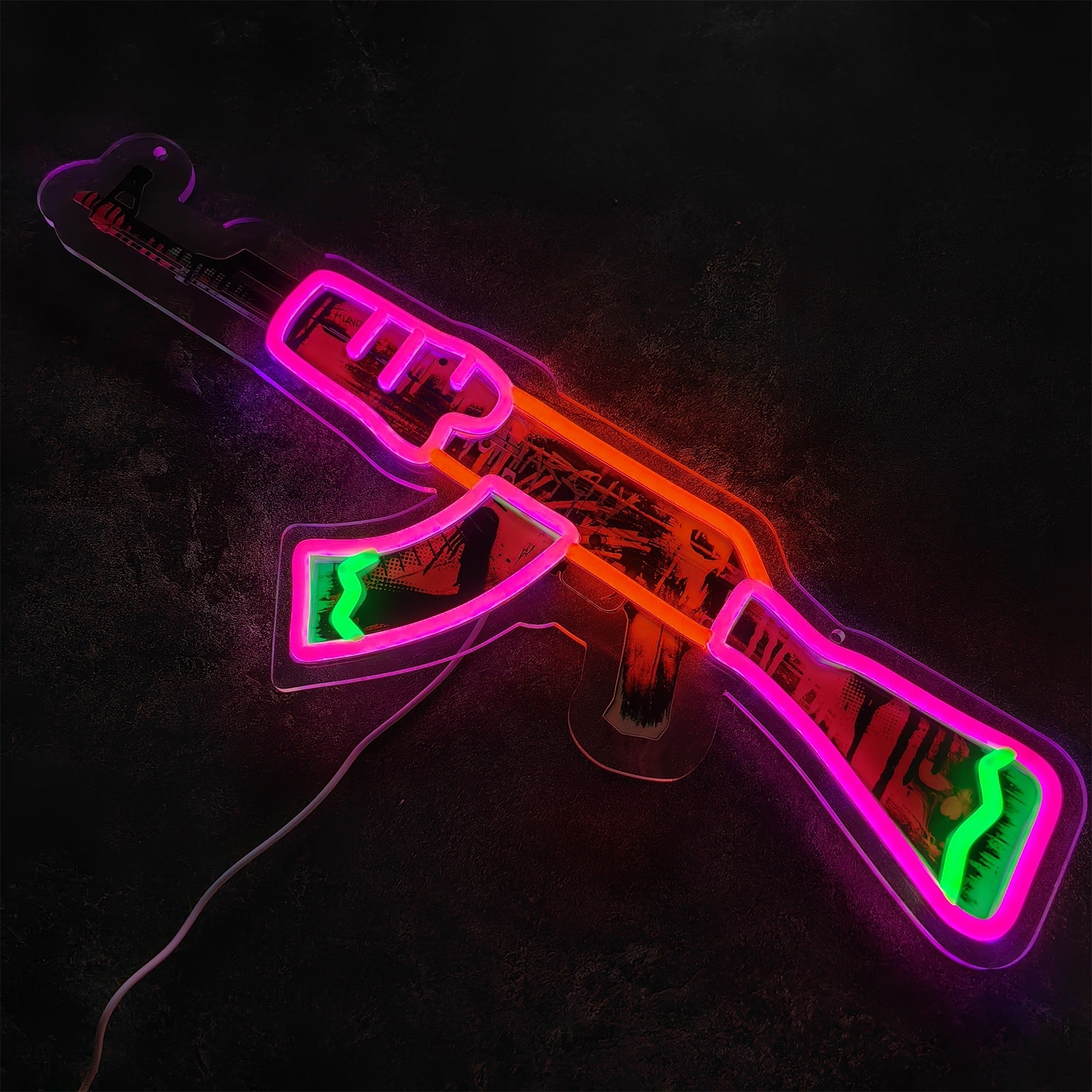 AK47 Neon Revolution 3D Colorful Neon Light Wall Decor - Tophatter Daily Deals