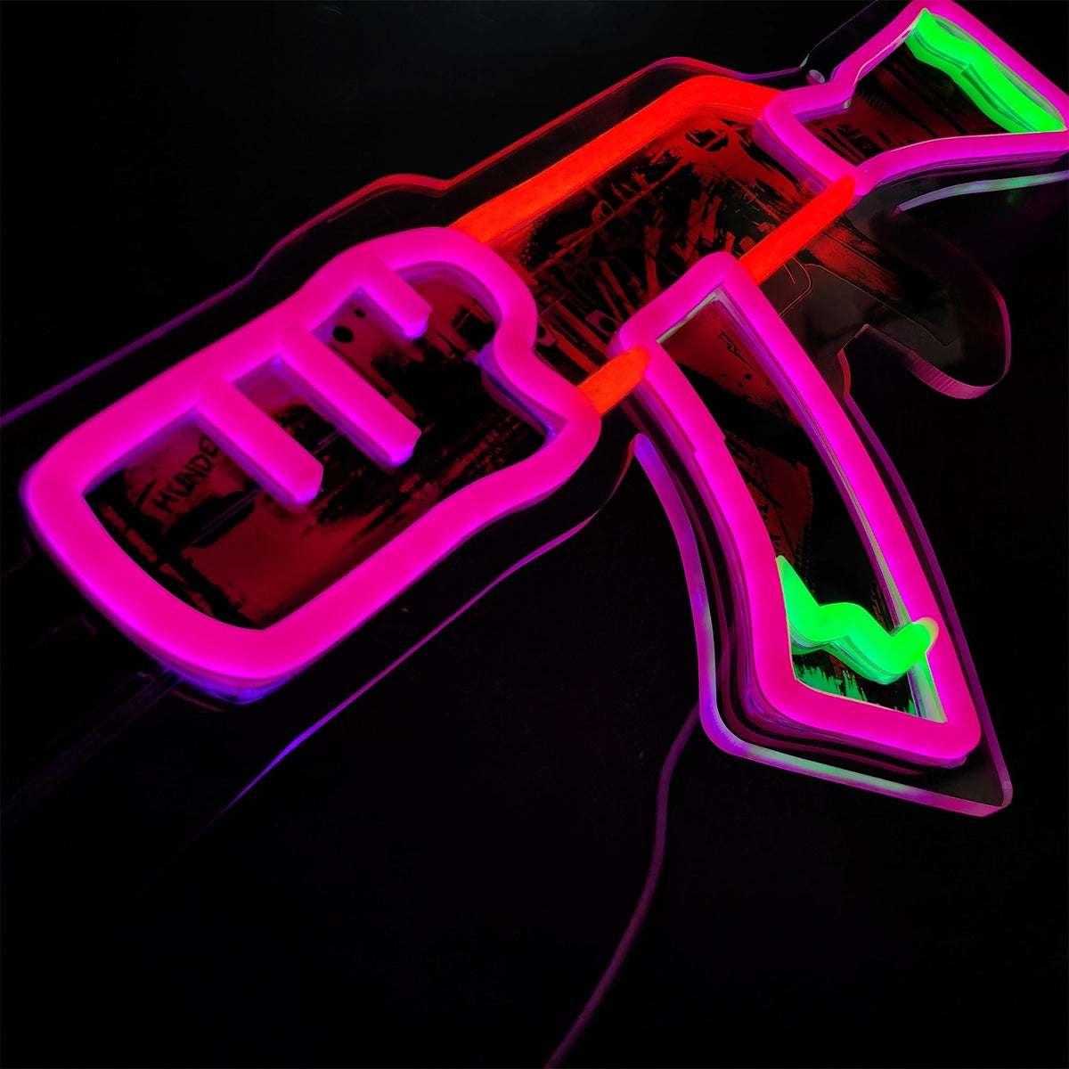 AK47 Neon Revolution 3D Colorful Neon Light Wall Decor - Tophatter Daily Deals