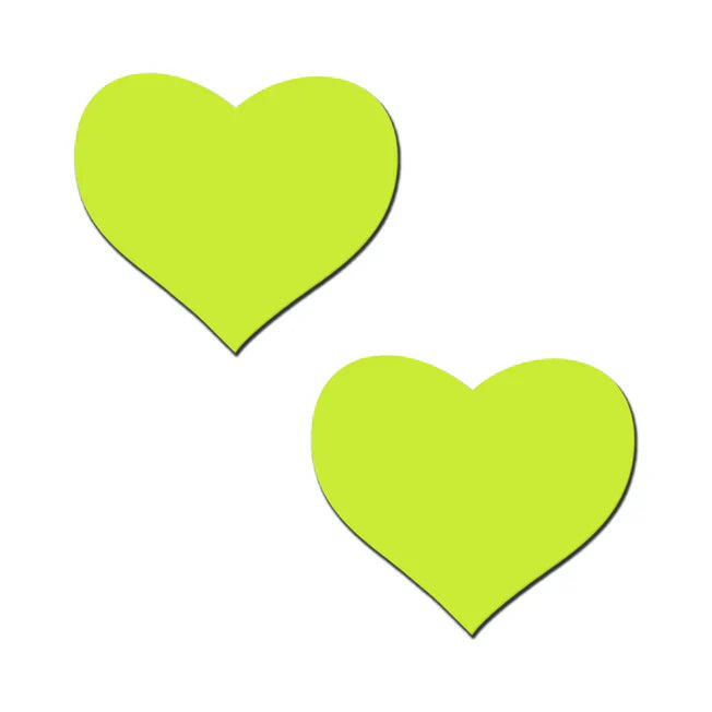 Neon Yellow Glow In The Dark Heart Pasties - Tophatter Daily Deals