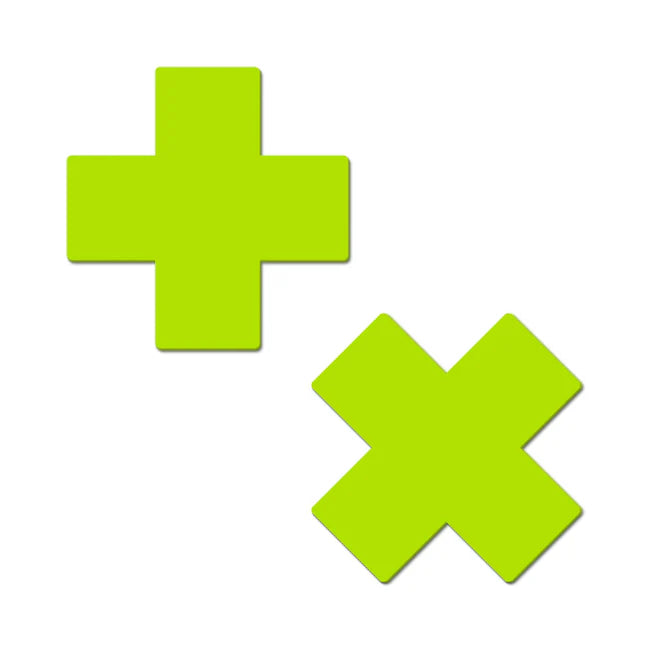 Neon Yellow Glow In The Dark Cross Pasties - Tophatter Daily Deals