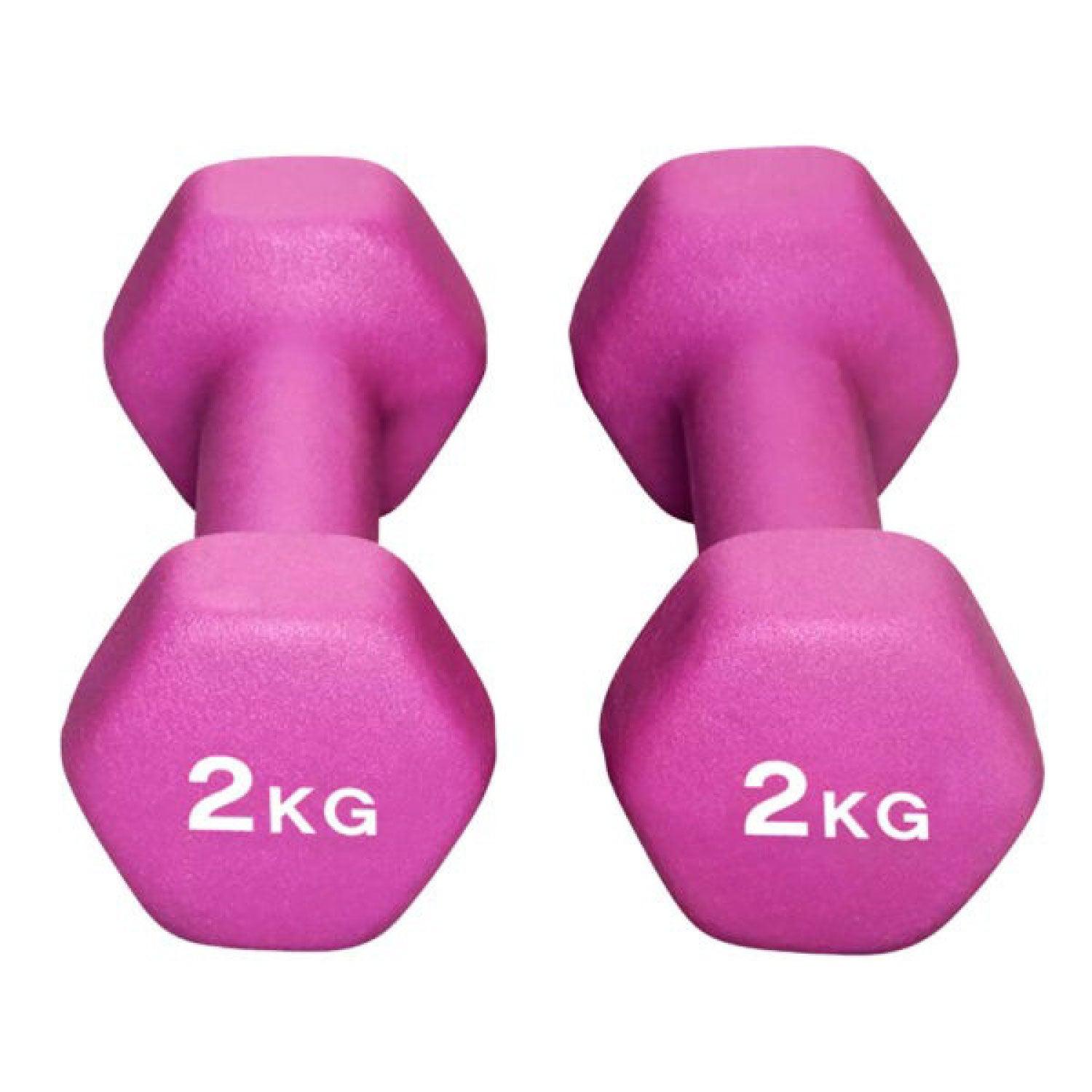 Neoprene Dumbbells Weight Set - 2x2kg Light Dumbbell Set Exercise & Fitness - Tophatter Daily Deals