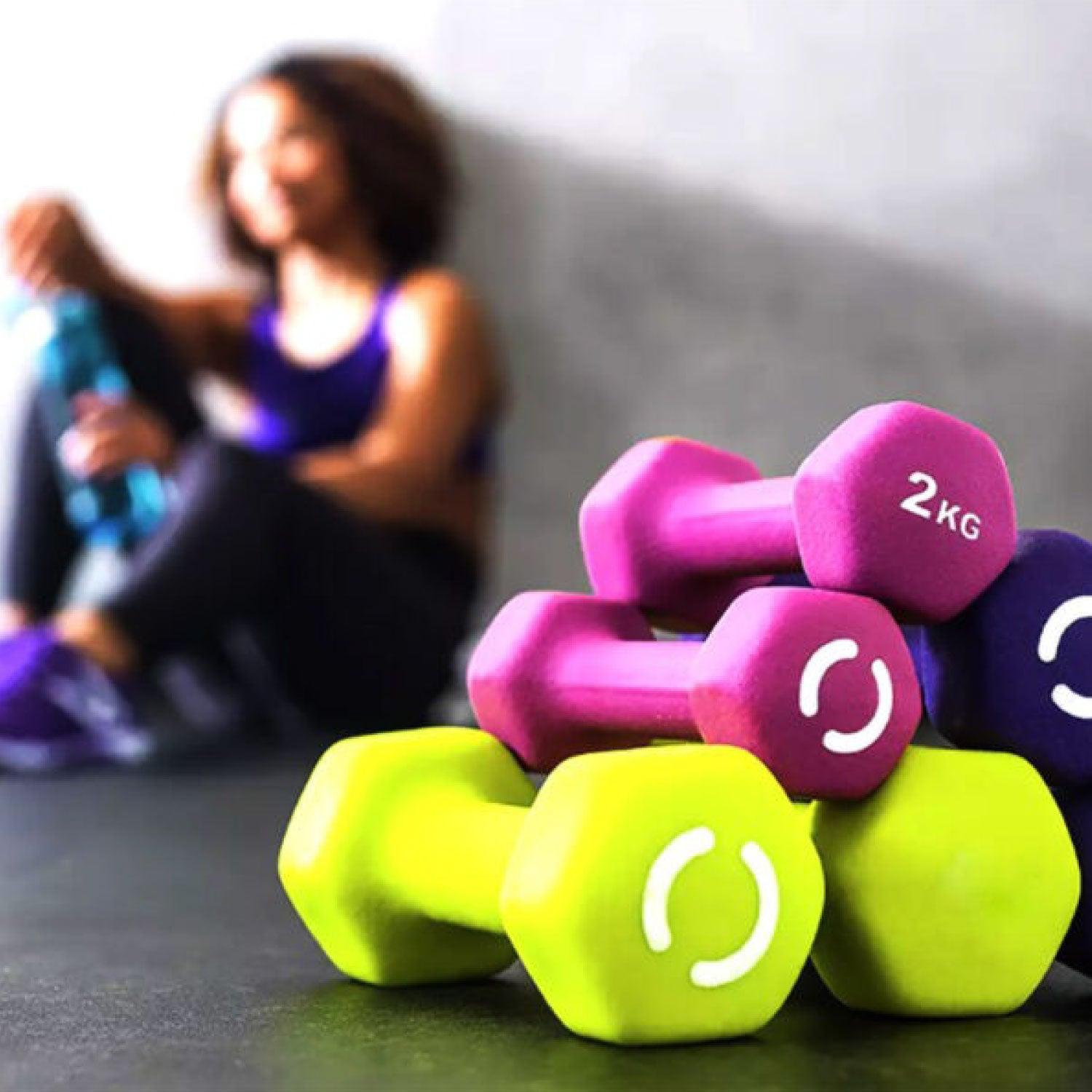 Neoprene Dumbbells Weight Set - 2x2kg Light Dumbbell Set Exercise & Fitness - Tophatter Daily Deals