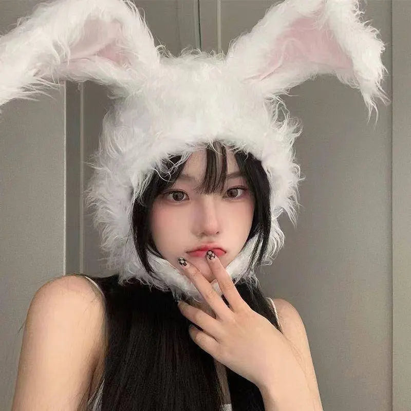 Net Red TikTok Little Red Book Cute Plush Rabbit Long Ear Sleeve Hat - Female Ear Hat - Dress Up Props - Cotton Material - Tophatter Daily Deals