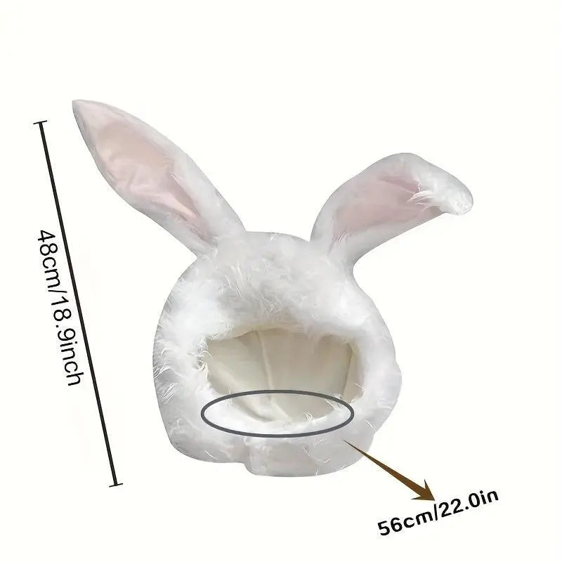 Net Red TikTok Little Red Book Cute Plush Rabbit Long Ear Sleeve Hat - Female Ear Hat - Dress Up Props - Cotton Material - Tophatter Daily Deals