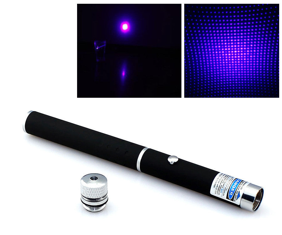 Blue Violet Purple Laser Pointer Pen with Star Cap 5mW 405nw 2in1 Laser - Tophatter Daily Deals