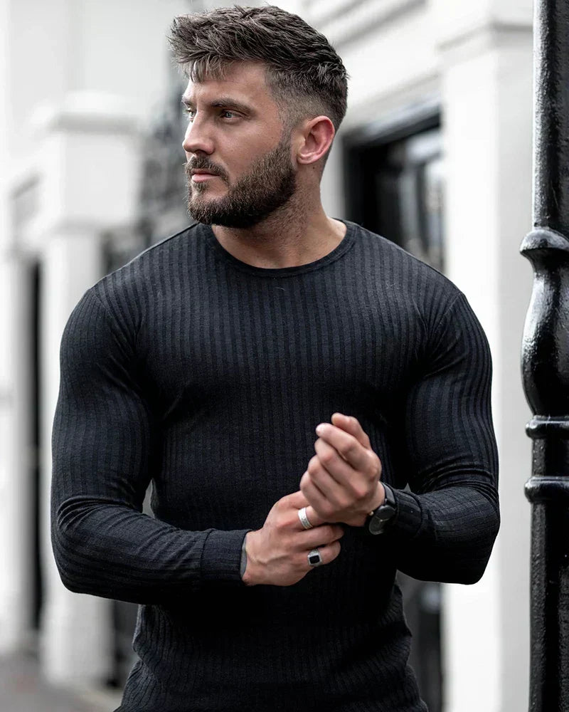 Soft Classic Men's Sweater - Fitted Ribbed Cashmere - Tophatter Daily Deals