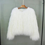New Autumn Winter Warm Women Faux Fur Coat Loose Black White Pink Plush Coat Female Fur Jacket - Tophatter Daily Deals