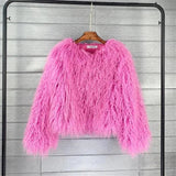 New Autumn Winter Warm Women Faux Fur Coat Loose Black White Pink Plush Coat Female Fur Jacket ba bi feng - Tophatter Daily Deals