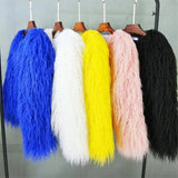 New Autumn Winter Warm Women Faux Fur Coat Loose Black White Pink Plush Coat Female Fur Jacket - Tophatter Daily Deals