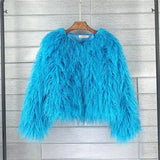New Autumn Winter Warm Women Faux Fur Coat Loose Black White Pink Plush Coat Female Fur Jacket Hu lan - Tophatter Daily Deals