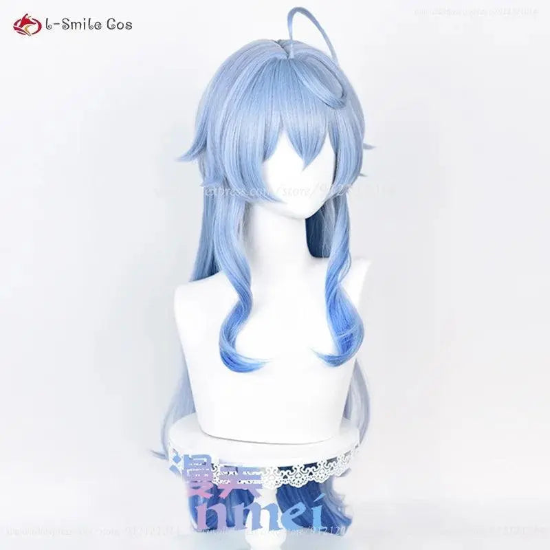New Ganyu Cosplay Wig Ganyu 90cm Long Blue Gradient Wigs With Bangs Trimmed Heat Resistant Synthetic Hair Cute Wigs + Wig Cap - Tophatter Daily Deals