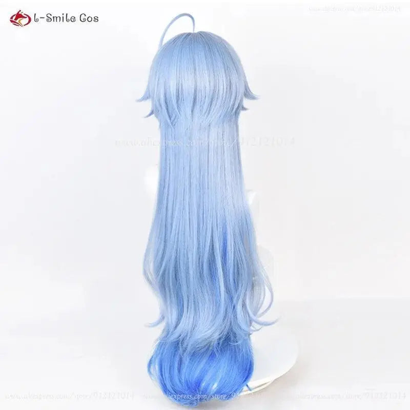 New Ganyu Cosplay Wig Ganyu 90cm Long Blue Gradient Wigs With Bangs Trimmed Heat Resistant Synthetic Hair Cute Wigs + Wig Cap - Tophatter Daily Deals
