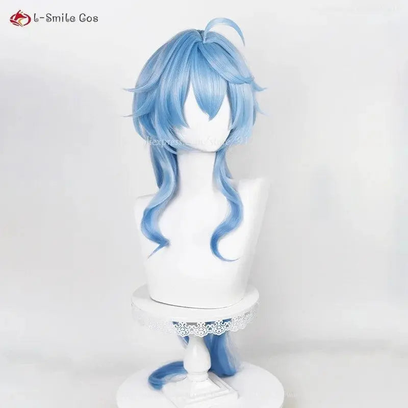 New Ganyu Cosplay Wig Ganyu 90cm Long Blue Gradient Wigs With Bangs Trimmed Heat Resistant Synthetic Hair Cute Wigs + Wig Cap - Tophatter Daily Deals