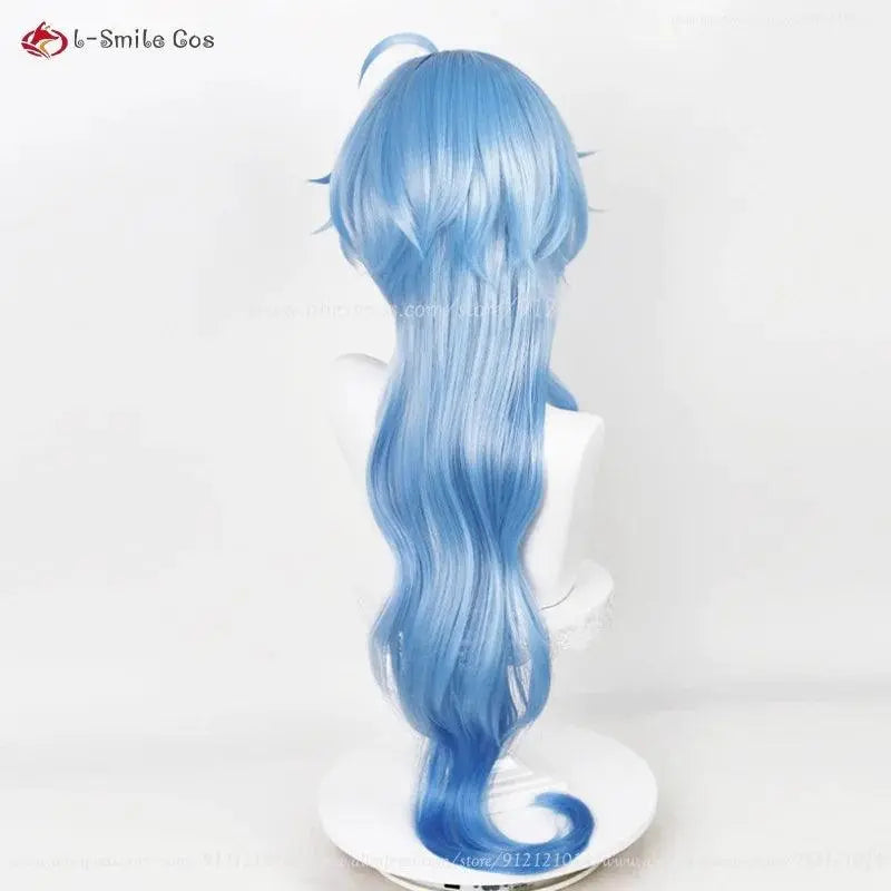 New Ganyu Cosplay Wig Ganyu 90cm Long Blue Gradient Wigs With Bangs Trimmed Heat Resistant Synthetic Hair Cute Wigs + Wig Cap - Tophatter Daily Deals