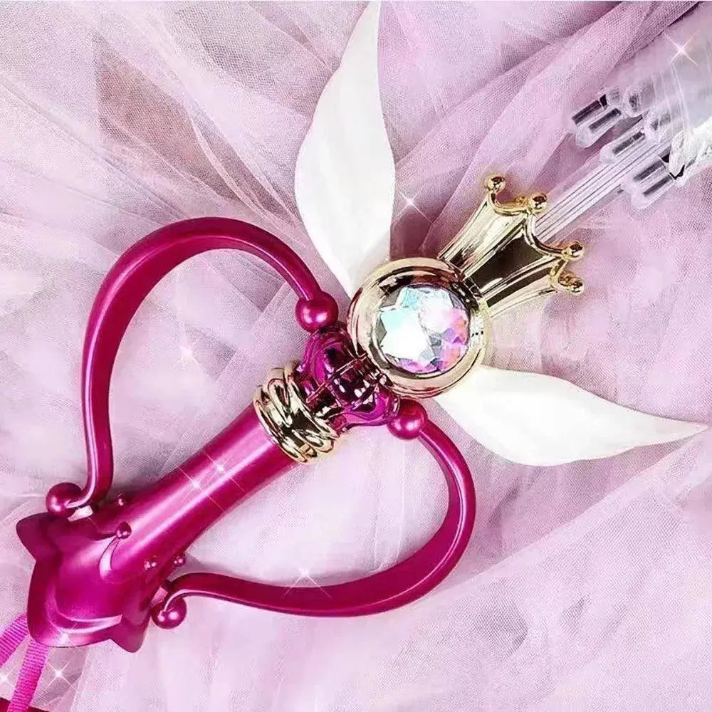 New Sailor Magic Moon Stick Umbrella Transparent Sailormoon Paraguas for Women Girls Luminous Umbrellas Rain Gear Kids Gifts B iron 8K - Tophatter Daily Deals