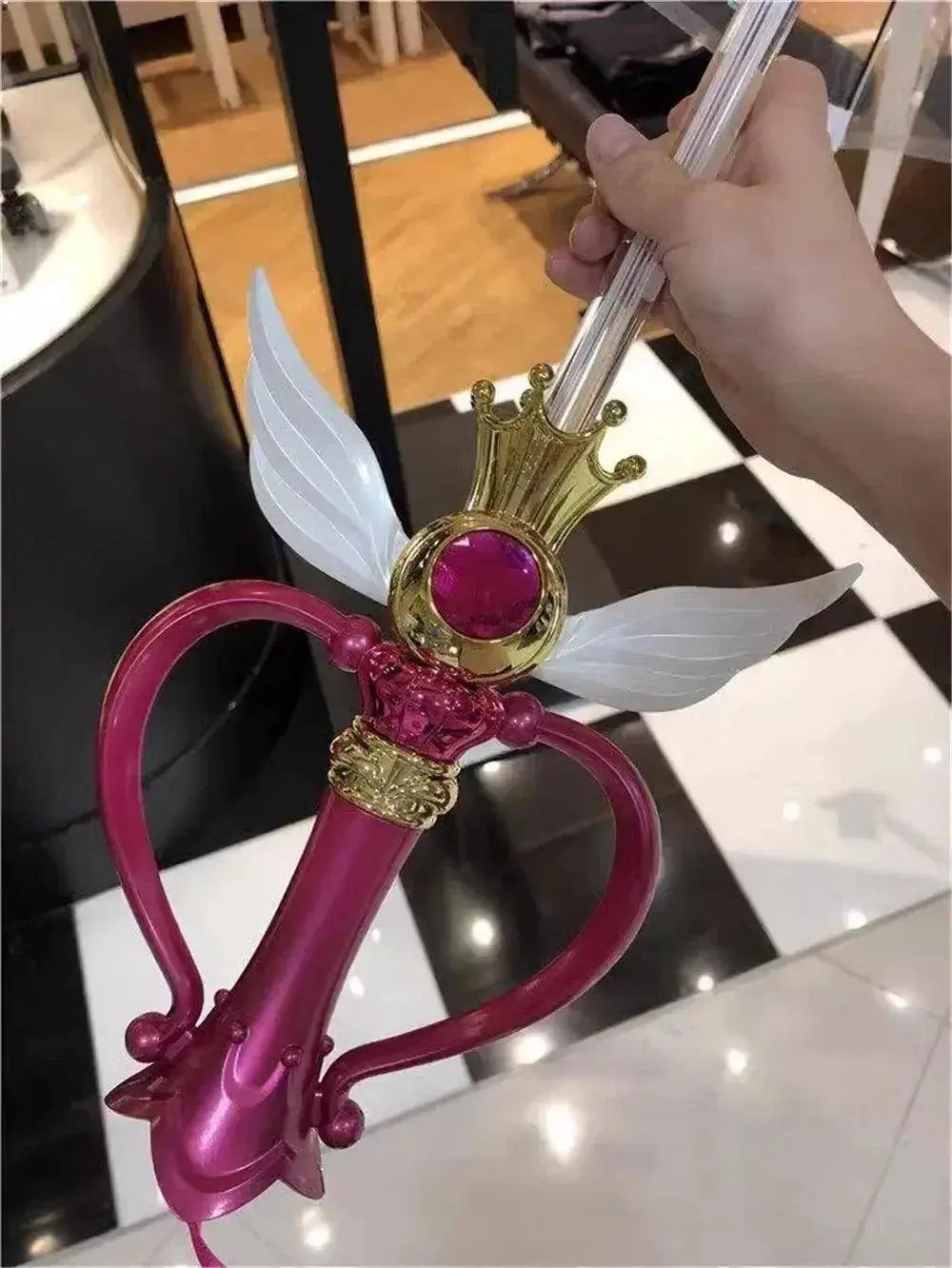New Sailor Magic Moon Stick Umbrella Transparent Sailormoon Paraguas for Women Girls Luminous Umbrellas Rain Gear Kids Gifts - Tophatter Daily Deals