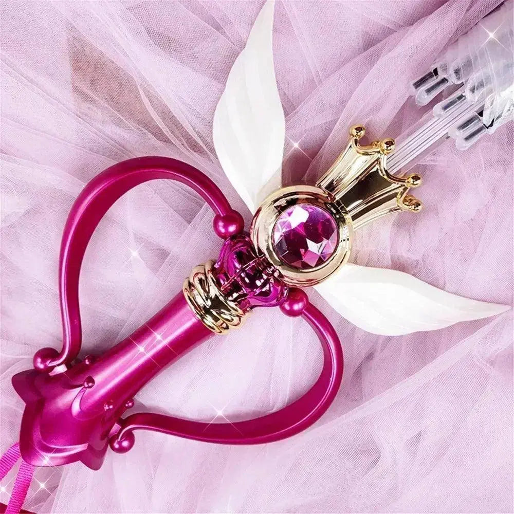 New Sailor Magic Moon Stick Umbrella Transparent Sailormoon Paraguas for Women Girls Luminous Umbrellas Rain Gear Kids Gifts - Tophatter Daily Deals