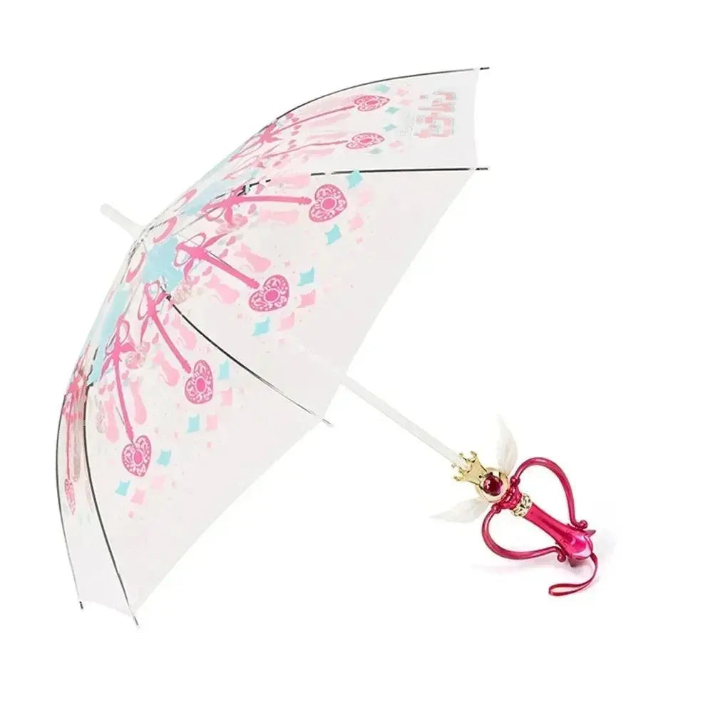 New Sailor Magic Moon Stick Umbrella Transparent Sailormoon Paraguas for Women Girls Luminous Umbrellas Rain Gear Kids Gifts A iron 8K - Tophatter Daily Deals