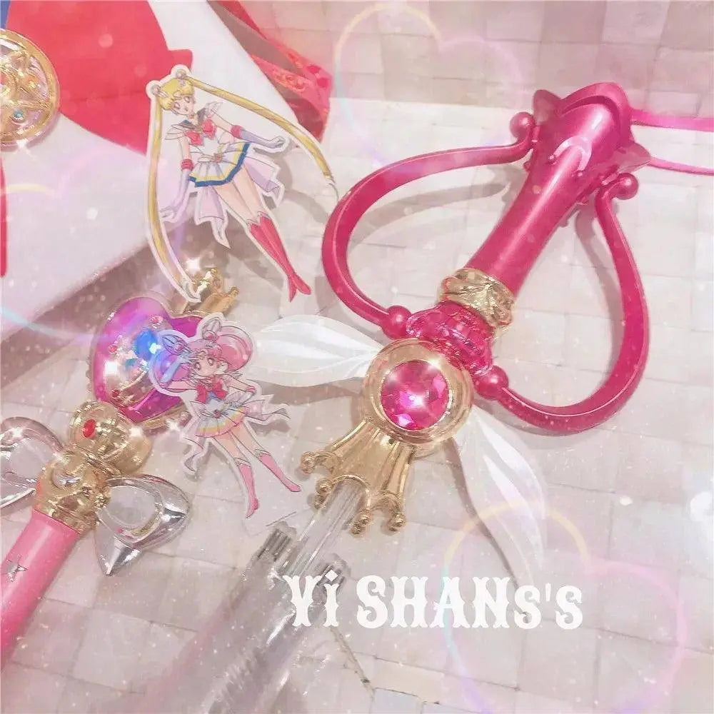 New Sailor Magic Moon Stick Umbrella Transparent Sailormoon Paraguas for Women Girls Luminous Umbrellas Rain Gear Kids Gifts - Tophatter Daily Deals