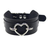 New Sexy Harajuku PU Leather Chain Heart Pendant Necklaces Women Men Punk Neck Gothic Black Pink Choker Necklace Cool Collar - Tophatter Daily Deals