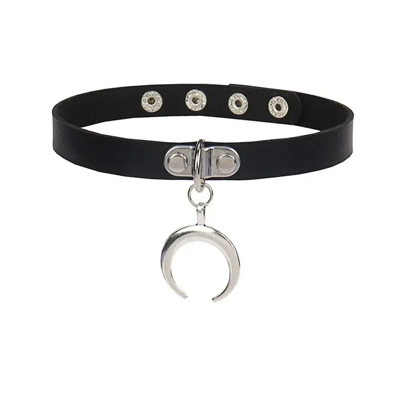 New Sexy Harajuku PU Leather Chain Heart Pendant Necklaces Women Men Punk Neck Gothic Black Pink Choker Necklace Cool Collar - Tophatter Daily Deals