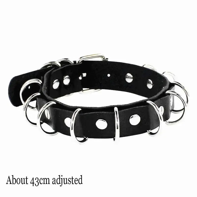 New Sexy Harajuku PU Leather Chain Heart Pendant Necklaces Women Men Punk Neck Gothic Black Pink Choker Necklace Cool Collar - Tophatter Daily Deals