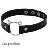 New Sexy Harajuku PU Leather Chain Heart Pendant Necklaces Women Men Punk Neck Gothic Black Pink Choker Necklace Cool Collar Cat - Tophatter Daily Deals
