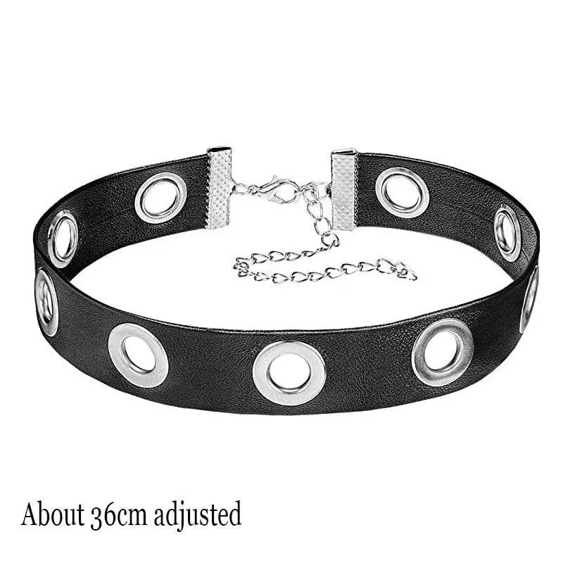 New Sexy Harajuku PU Leather Chain Heart Pendant Necklaces Women Men Punk Neck Gothic Black Pink Choker Necklace Cool Collar Ring - Tophatter Daily Deals
