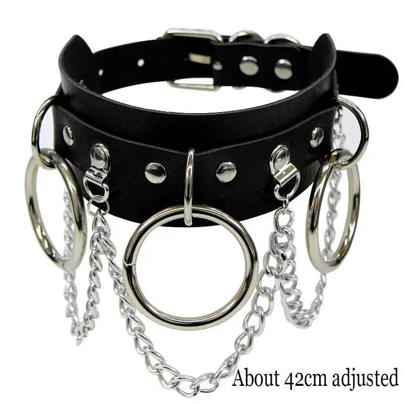 New Sexy Harajuku PU Leather Chain Heart Pendant Necklaces Women Men Punk Neck Gothic Black Pink Choker Necklace Cool Collar - Tophatter Daily Deals