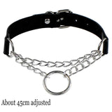 New Sexy Harajuku PU Leather Chain Heart Pendant Necklaces Women Men Punk Neck Gothic Black Pink Choker Necklace Cool Collar Chain Round - Tophatter Daily Deals