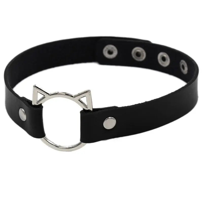 New Sexy Harajuku PU Leather Chain Heart Pendant Necklaces Women Men Punk Neck Gothic Black Pink Choker Necklace Cool Collar - Tophatter Daily Deals