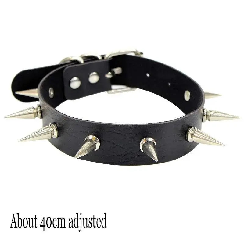 New Sexy Harajuku PU Leather Chain Heart Pendant Necklaces Women Men Punk Neck Gothic Black Pink Choker Necklace Cool Collar Long Rivet - Tophatter Daily Deals