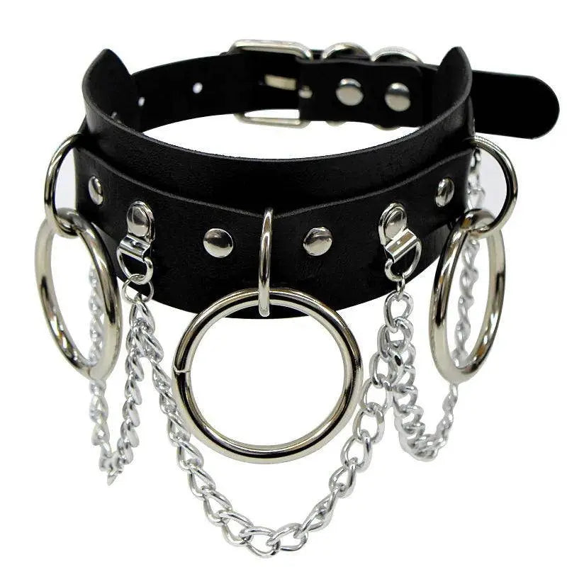 New Sexy Harajuku PU Leather Chain Heart Pendant Necklaces Women Men Punk Neck Gothic Black Pink Choker Necklace Cool Collar - Tophatter Daily Deals