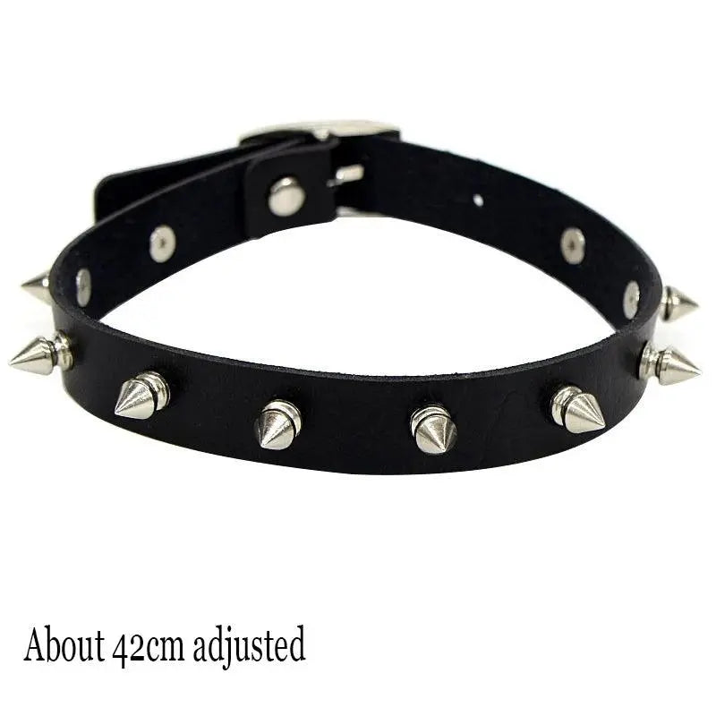 New Sexy Harajuku PU Leather Chain Heart Pendant Necklaces Women Men Punk Neck Gothic Black Pink Choker Necklace Cool Collar Rivet - Tophatter Daily Deals