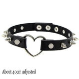 New Sexy Harajuku PU Leather Chain Heart Pendant Necklaces Women Men Punk Neck Gothic Black Pink Choker Necklace Cool Collar Rivet Heart - Tophatter Daily Deals