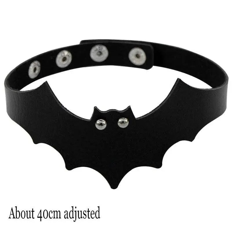 New Sexy Harajuku PU Leather Chain Heart Pendant Necklaces Women Men Punk Neck Gothic Black Pink Choker Necklace Cool Collar Bat - Tophatter Daily Deals