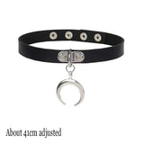 New Sexy Harajuku PU Leather Chain Heart Pendant Necklaces Women Men Punk Neck Gothic Black Pink Choker Necklace Cool Collar Moon - Tophatter Daily Deals