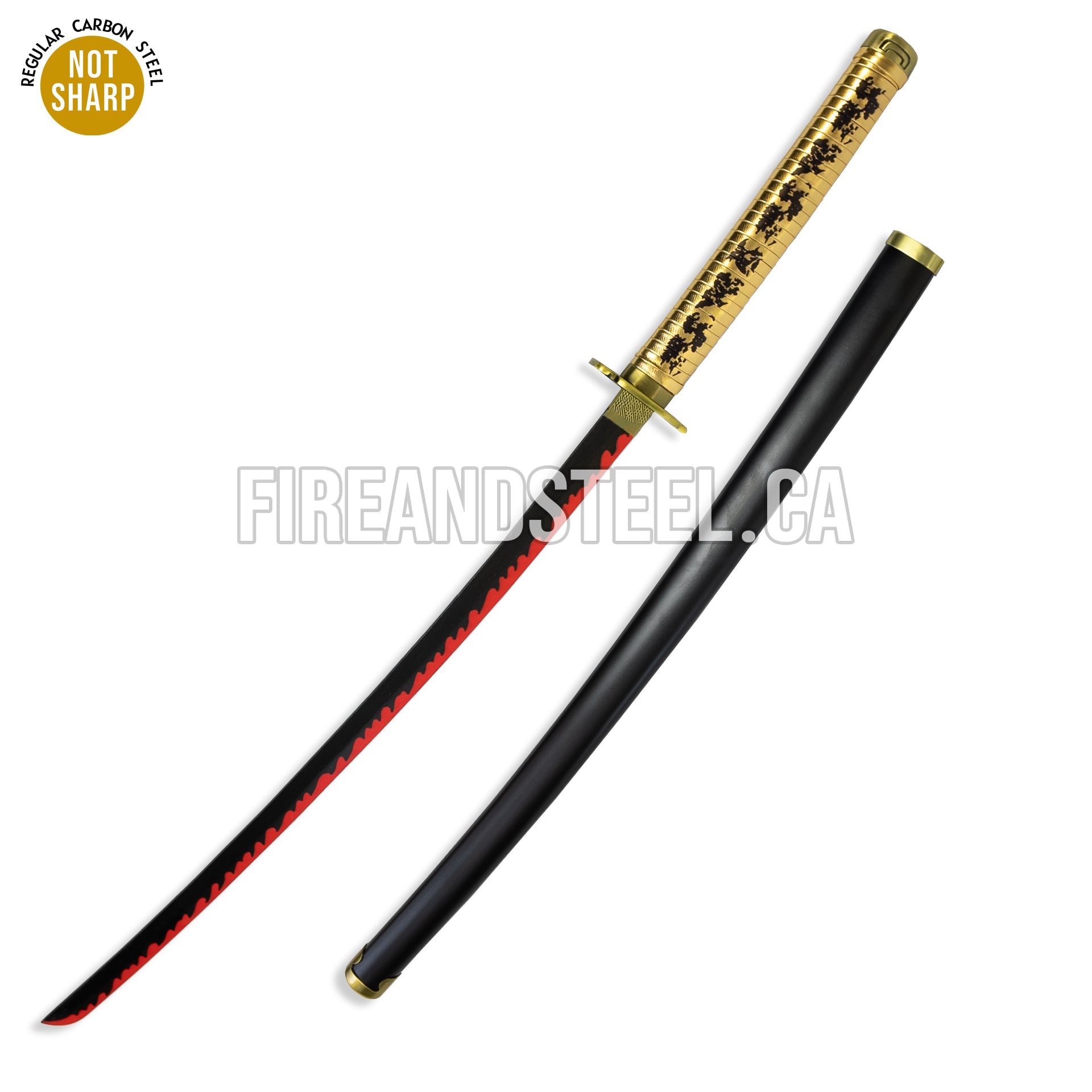 Yoriichi Tsugikuni's Red-Black Nichirin Katana 2nd Edition Anime Sword - Tophatter Daily Deals