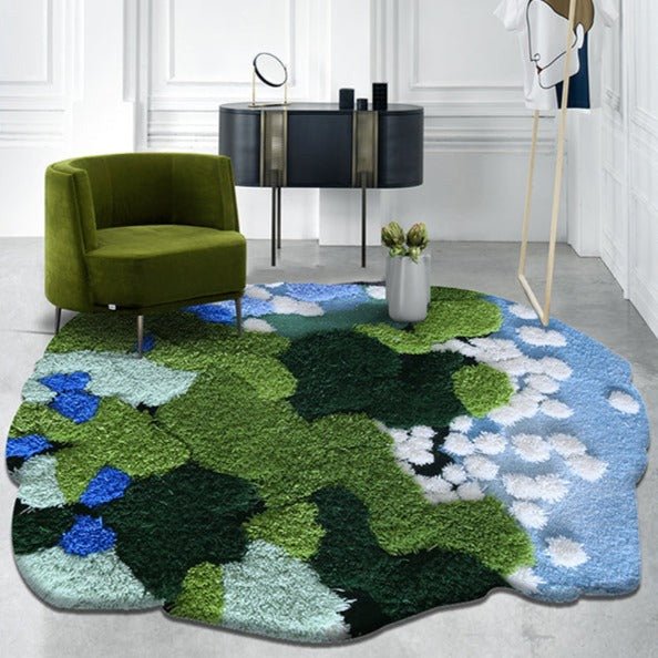 New Zealand Wool Fluffy Rug 100 x 100 cm Multicolor II Rugs - Tophatter Daily Deals