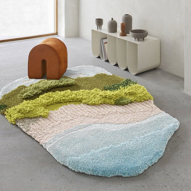 New Zealand Wool Fluffy Rug 100 x 100 cm Multicolor III Rugs - Tophatter Daily Deals