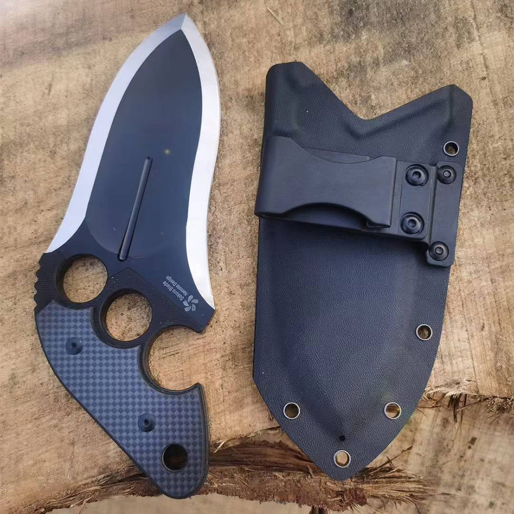 New Nemoto Tomoyuki Design Carbon Fiber Push Dagger Heavy Duty Straight Knife - Tophatter Daily Deals