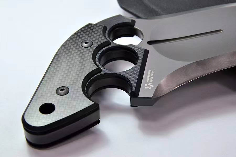 New Nemoto Tomoyuki Design Carbon Fiber Push Dagger Heavy Duty Straight Knife - Tophatter Daily Deals