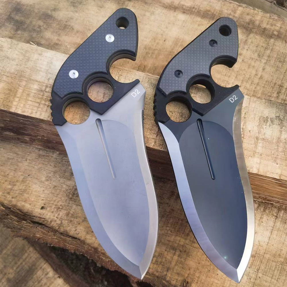 New Nemoto Tomoyuki Design Carbon Fiber Push Dagger Heavy Duty Straight Knife - Tophatter Daily Deals