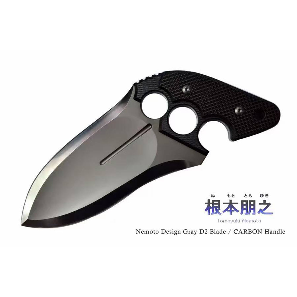 New Nemoto Tomoyuki Design Carbon Fiber Push Dagger Heavy Duty Straight Knife Gary - Tophatter Daily Deals
