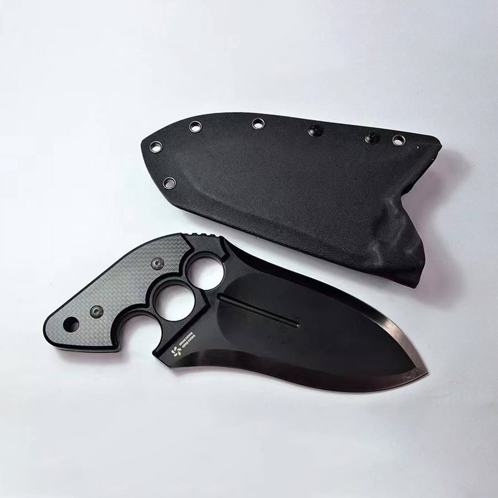 New Nemoto Tomoyuki Design Carbon Fiber Push Dagger Heavy Duty Straight Knife - Tophatter Daily Deals