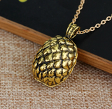 Gold Dragon Egg Pendant Necklace – Antique Fantasy-Inspired Jewelry with Textured Scale Design, 18" Chain Necklaces - Tophatter Daily Deals